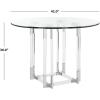SAFAVIEH Couture Collection – Reiner Round Acrylic Dining Table, Gold Metal Base, Modern Clear Design (DUP1006A-54)(Silver/Clear)