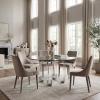 SAFAVIEH Couture Collection – Reiner Round Acrylic Dining Table, Silver Metal Base, Modern Clear Design (DUP1006B-54)