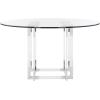 SAFAVIEH Couture Collection – Reiner Round Acrylic Dining Table, Silver Metal Base, Modern Clear Design (DUP1006B-54)