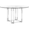 SAFAVIEH Couture Collection – Reiner Round Acrylic Dining Table, Silver Metal Base, Modern Clear Design (DUP1006B-54)