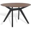 SAFAVIEH Couture Collection – Rhonda Walnut & Black Round Wood Dining Table, Modern Two-Tone Design (SFV6709B)(Walnut/Black)