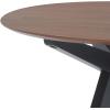 SAFAVIEH Couture Collection – Rhonda Walnut & Black Round Wood Dining Table, Modern Two-Tone Design (SFV6709B)(Walnut/Black)
