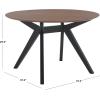 SAFAVIEH Couture Collection – Rhonda Walnut & Black Round Wood Dining Table, Modern Two-Tone Design (SFV6709B)(Walnut/Black)