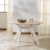 SAFAVIEH Couture Collection – Rhonda Walnut & Black Round Wood Dining Table, Modern Two-Tone Design (SFV6709B)(White Washed/White)