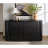 SAFAVIEH Couture Collection – Rikki Black Fluted 6-Drawer Wood Dresser, Modern Oval Top, Fully Assembled (SFV4250B)(Black)