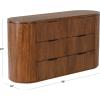SAFAVIEH Couture Collection – Rikki Black Fluted 6-Drawer Wood Dresser, Modern Oval Top, Fully Assembled (SFV4250B)(Medium Oak)