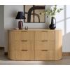 SAFAVIEH Couture Collection – Rikki Black Fluted 6-Drawer Wood Dresser, Modern Oval Top, Fully Assembled (SFV4250B)(Oak)