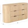 SAFAVIEH Couture Collection – Rikki Black Fluted 6-Drawer Wood Dresser, Modern Oval Top, Fully Assembled (SFV4250B)(Oak)