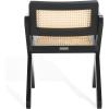 SAFAVIEH Couture Collection – Tyrrell Walnut & Natural Rattan Dining Chair, Modern Woven Accent Chair, Fully Assembled (SFV1906B)(Black/Natural)