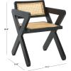 SAFAVIEH Couture Collection – Tyrrell Walnut & Natural Rattan Dining Chair, Modern Woven Accent Chair, Fully Assembled (SFV1906B)(Black/Natural)