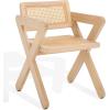 SAFAVIEH Couture Collection – Tyrrell Walnut & Natural Rattan Dining Chair, Modern Woven Accent Chair, Fully Assembled (SFV1906B)(Natural/Natural)