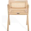 SAFAVIEH Couture Collection – Tyrrell Walnut & Natural Rattan Dining Chair, Modern Woven Accent Chair, Fully Assembled (SFV1906B)(Natural/Natural)