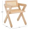 SAFAVIEH Couture Collection – Tyrrell Walnut & Natural Rattan Dining Chair, Modern Woven Accent Chair, Fully Assembled (SFV1906B)(Natural/Natural)