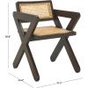SAFAVIEH Couture Collection – Tyrrell Walnut & Natural Rattan Dining Chair, Modern Woven Accent Chair, Fully Assembled (SFV1906B)(Walnut/Natural)