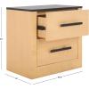 SAFAVIEH Couture Collection Abbianna Natural/Black Marble Top 2-Drawer Accent Table Nightstand (Fully Assembled)