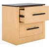SAFAVIEH Couture Collection Abbianna Natural/Black Marble Top 2-Drawer Accent Table Nightstand (Fully Assembled)