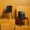 SAFAVIEH Couture Collection Abbie Retro Black Molded Plastic Dining Chair Set of 2(Black)