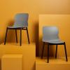 SAFAVIEH Couture Collection Abbie Retro Black Molded Plastic Dining Chair Set of 2(Grey/Black)