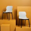 SAFAVIEH Couture Collection Abbie Retro Black Molded Plastic Dining Chair Set of 2(White/Black)