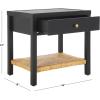 SAFAVIEH Couture Collection Berlynne Black/Natural Solid Wood 1-Drawer Banana Stem Shelf Accent Table Nightstand
