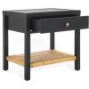 SAFAVIEH Couture Collection Berlynne Black/Natural Solid Wood 1-Drawer Banana Stem Shelf Accent Table Nightstand