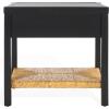 SAFAVIEH Couture Collection Berlynne Black/Natural Solid Wood 1-Drawer Banana Stem Shelf Accent Table Nightstand