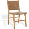 SAFAVIEH Couture Collection Cassaphina Black Woven Leather & Black Solid Wood Dining Chair Set of 2 (Fully Assembled)(Brown/Natural)