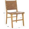 SAFAVIEH Couture Collection Cassaphina Black Woven Leather & Black Solid Wood Dining Chair Set of 2 (Fully Assembled)(Brown/Natural)