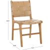 SAFAVIEH Couture Collection Cassaphina Black Woven Leather & Black Solid Wood Dining Chair Set of 2 (Fully Assembled)(Tan/Natural)