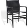 SAFAVIEH Couture Collection Cassaphina Tan Leather & Natural Solid Wood Arm Chair (Fully Assembled)(Black/Black)