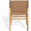 SAFAVIEH Couture Collection Cassaphina Tan Leather & Natural Solid Wood Arm Chair (Fully Assembled)(Brown/Natural)