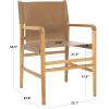 SAFAVIEH Couture Collection Cassaphina Tan Leather & Natural Solid Wood Arm Chair (Fully Assembled)(Brown/Natural)