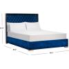 SAFAVIEH Couture Collection Chester Navy Tufted Velvet Queen Size Bed