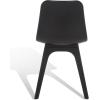 SAFAVIEH Couture Collection Damiano Retro White Molded Plastic Dining Chair Set of 2(Black)
