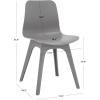 SAFAVIEH Couture Collection Damiano Retro White Molded Plastic Dining Chair Set of 2(Grey)