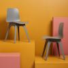 SAFAVIEH Couture Collection Damiano Retro White Molded Plastic Dining Chair Set of 2(Grey)
