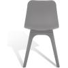 SAFAVIEH Couture Collection Damiano Retro White Molded Plastic Dining Chair Set of 2(Grey)