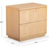 SAFAVIEH Couture Collection Deziree Natural Brown 2-Drawer Nightstand (Fully Assembled)(Natural)