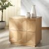 SAFAVIEH Couture Collection Deziree Natural Brown 2-Drawer Nightstand (Fully Assembled)(Natural)