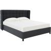 SAFAVIEH Couture Collection Emerson Dark Grey Grid Tufted King Size Bed(Dark Grey)