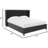 SAFAVIEH Couture Collection Emerson Dark Grey Grid Tufted King Size Bed(Dark Grey)