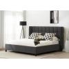 SAFAVIEH Couture Collection Emerson Dark Grey Grid Tufted King Size Bed(Dark Grey)