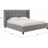 SAFAVIEH Couture Collection Emerson Dark Grey Grid Tufted King Size Bed(Light Grey)