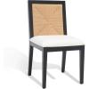 SAFAVIEH Couture Collection Emilio Walnut/Natural Solid Wood Woven Dining Chair Set of 2 (Fully Assembled)(Black/Natural)