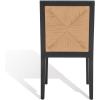 SAFAVIEH Couture Collection Emilio Walnut/Natural Solid Wood Woven Dining Chair Set of 2 (Fully Assembled)(Black/Natural)