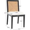 SAFAVIEH Couture Collection Emilio Walnut/Natural Solid Wood Woven Dining Chair Set of 2 (Fully Assembled)(Black/Natural)