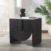 SAFAVIEH Couture Collection Floris Travertine/Black Solid Wood 1-Drawer Accent Table Nightstand