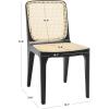 SAFAVIEH Couture Collection Frank Tropical Coastal Black/Natural Rattan Dining Chair Set of 2(Black/Natural)