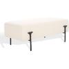 SAFAVIEH Couture Collection Jessa Glam Ivory Boucle & Black Bench(Ivory/Black)
