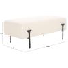 SAFAVIEH Couture Collection Jessa Glam Ivory Boucle & Black Bench(Ivory/Black)
